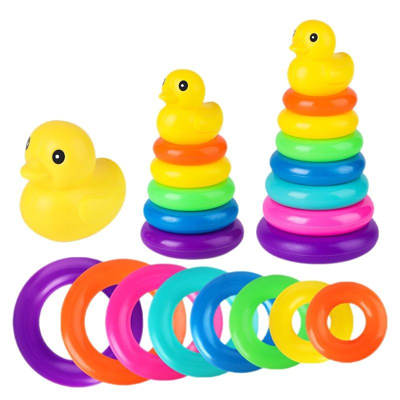 Kids Toys Yellow - Children's Little Yellow Duck Rainbow Tower
