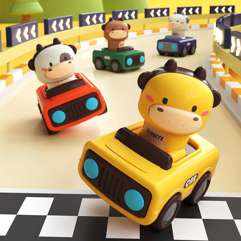 Kids Toys Learning - Animal Push and Go Car Toy,