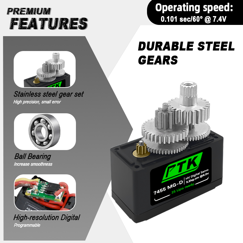 PTK 7455MG-D servo 12g Digital - Kids Toys Remote Car 评论和价格