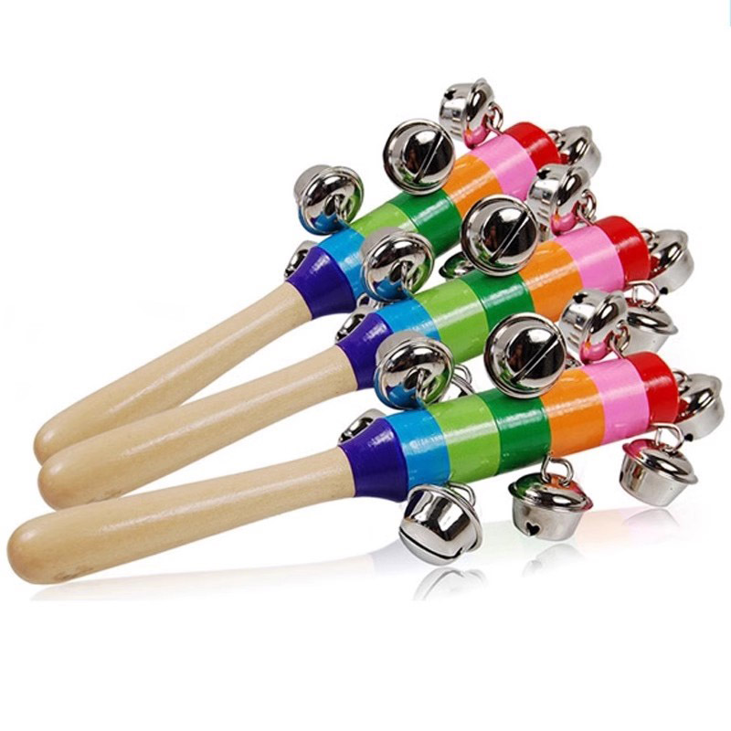 5PCS Wooden Jingle Hand Bells  - Kids Toys Xylophone 评论和价格
