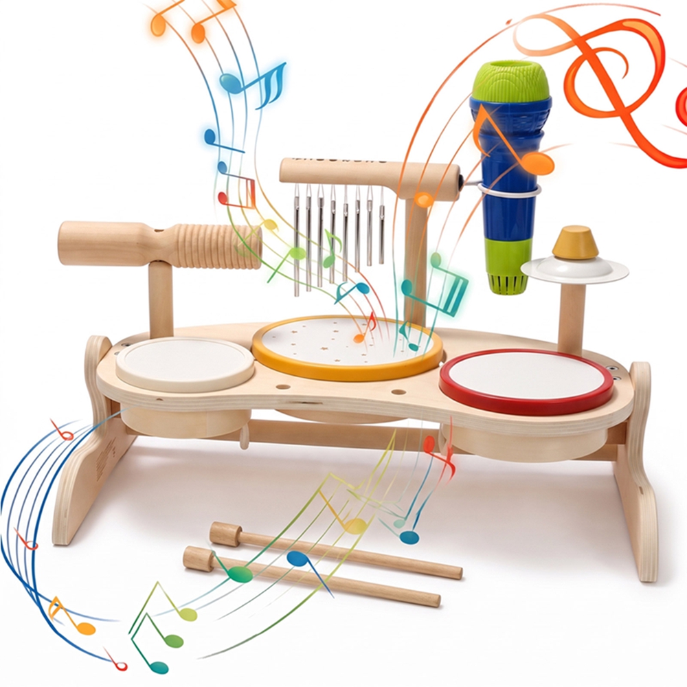 Kids Wooden Drum Set Musical T - Kids Toys Xylophone 评论和价格