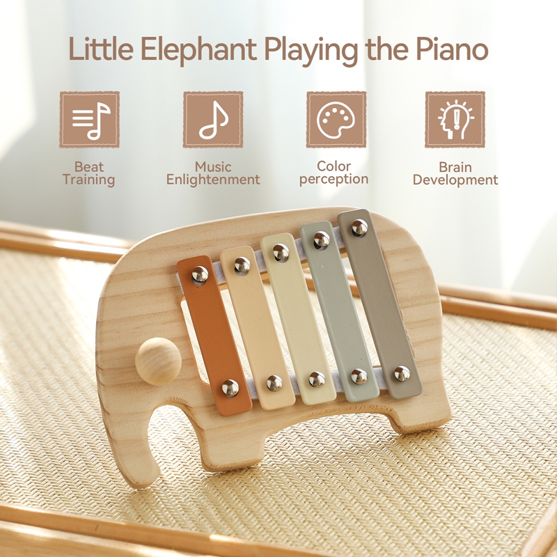 Montessori Wooden 5 Tones Mult - Kids Toys Xylophone 评论和价格