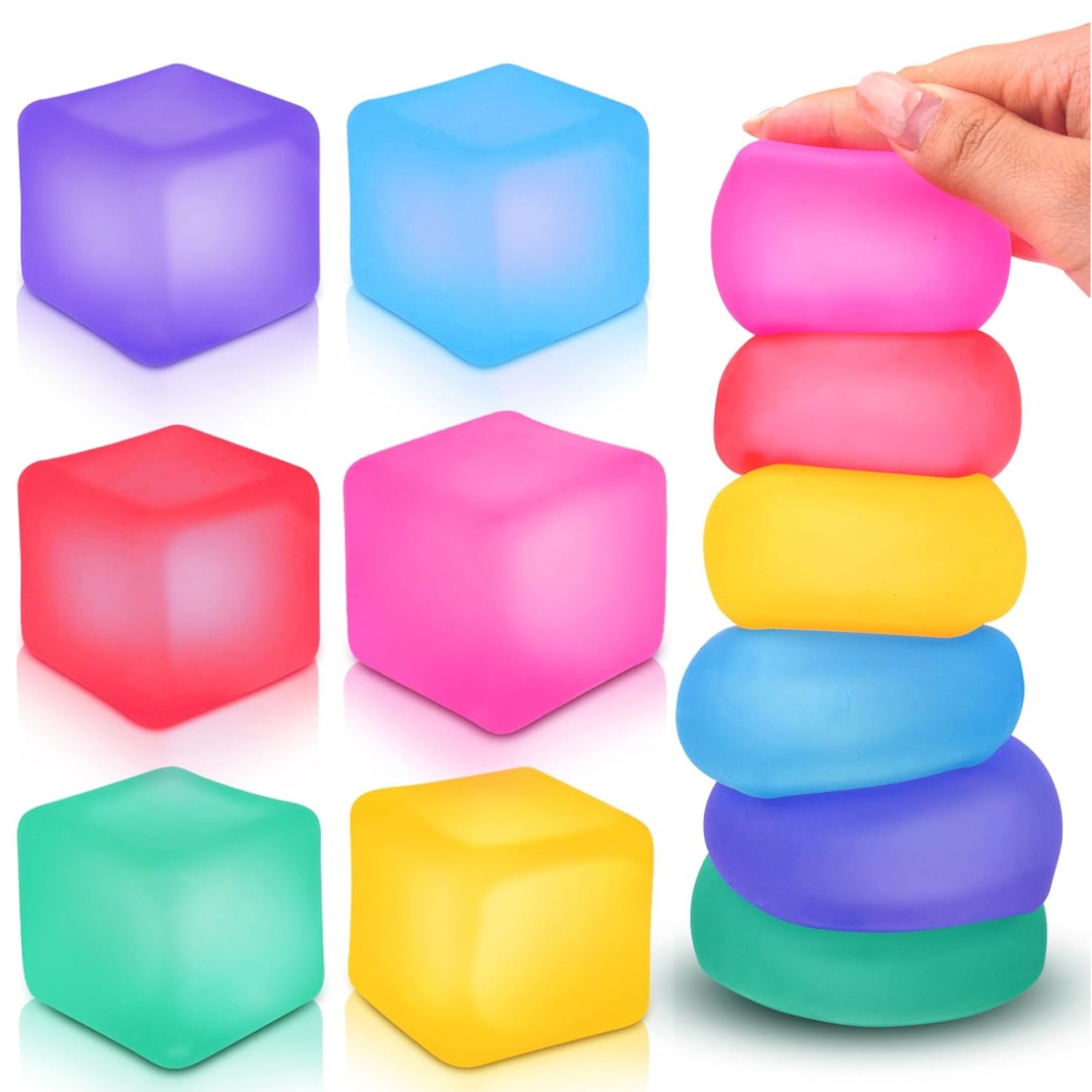 Stress Cube Squishy Fidget Toy - Kids Quiet Toys 评论和价格