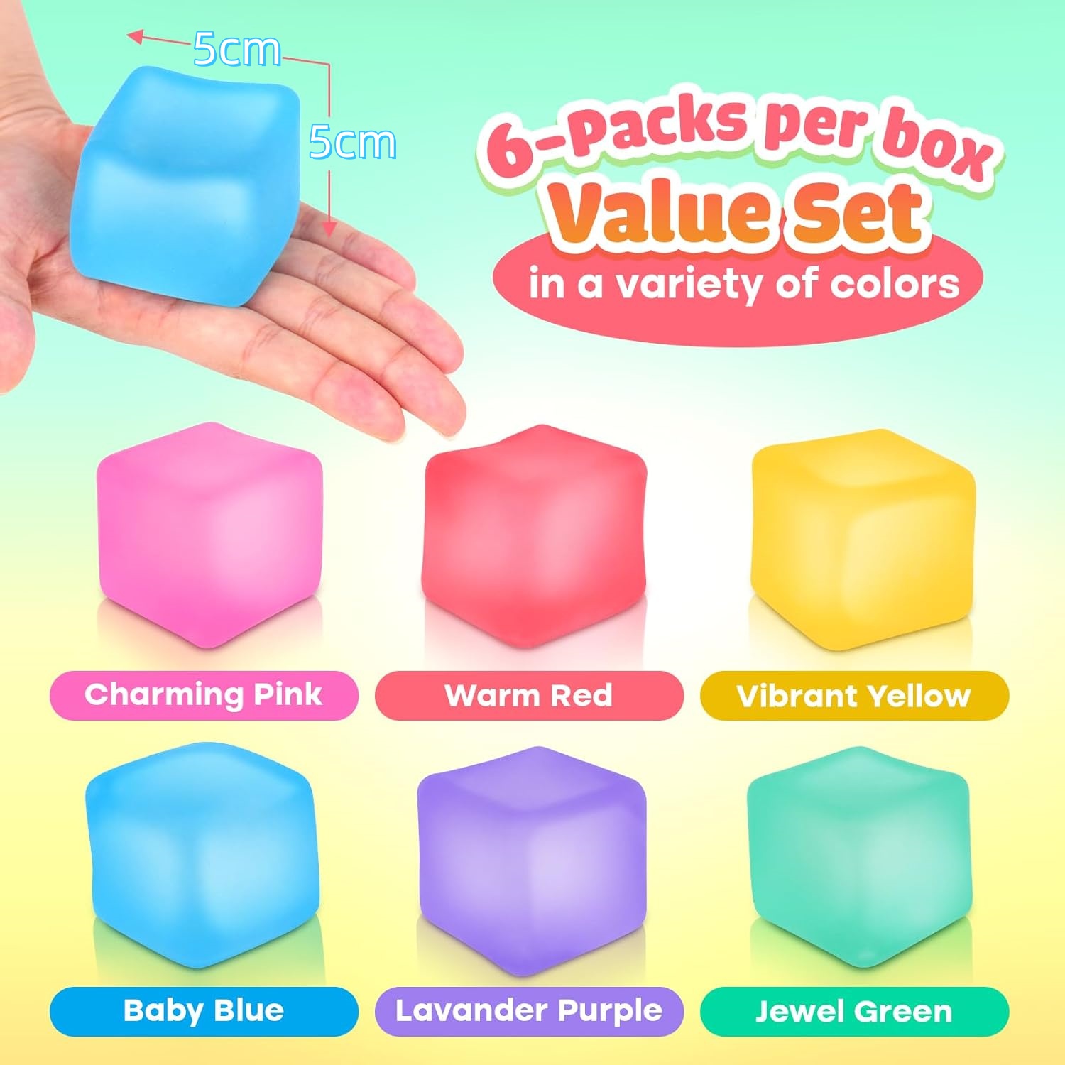 Stress Cube Squishy Fidget Toy - Kids Quiet Toys 评论和价格