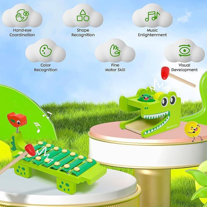 Montessori Wooden Crocodile Xy - Kids Toys Xylophone 评论和价格